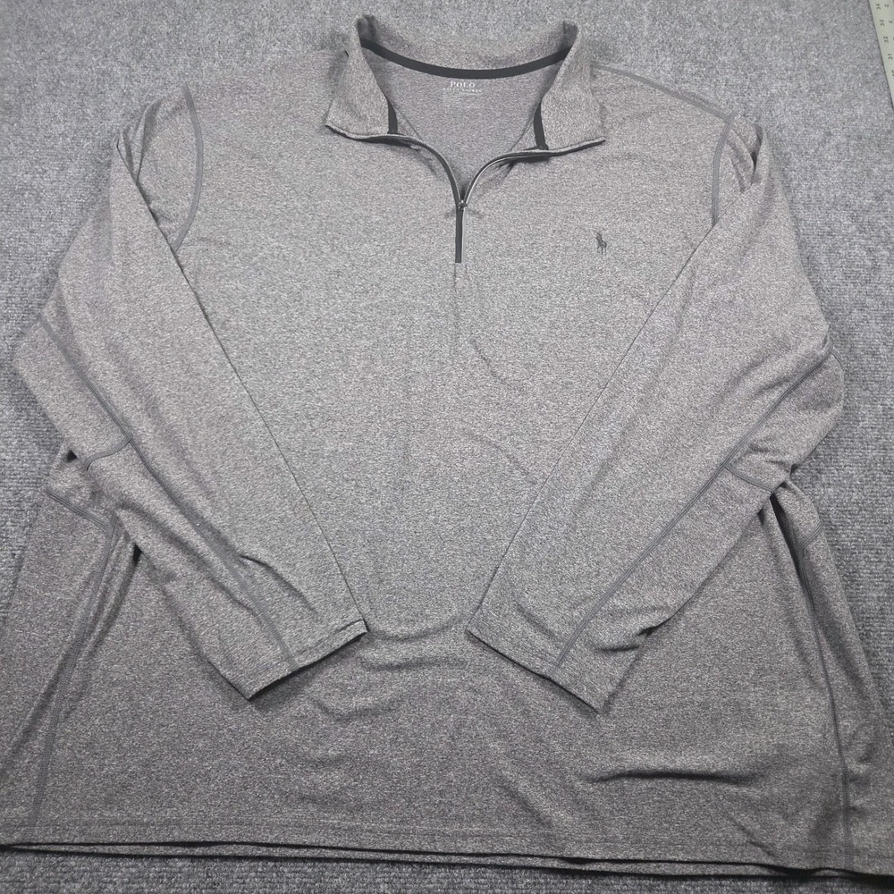 Polo Ralph Lauren Performance Quarter Zip Mens 2XB Heathered Gray Stretch